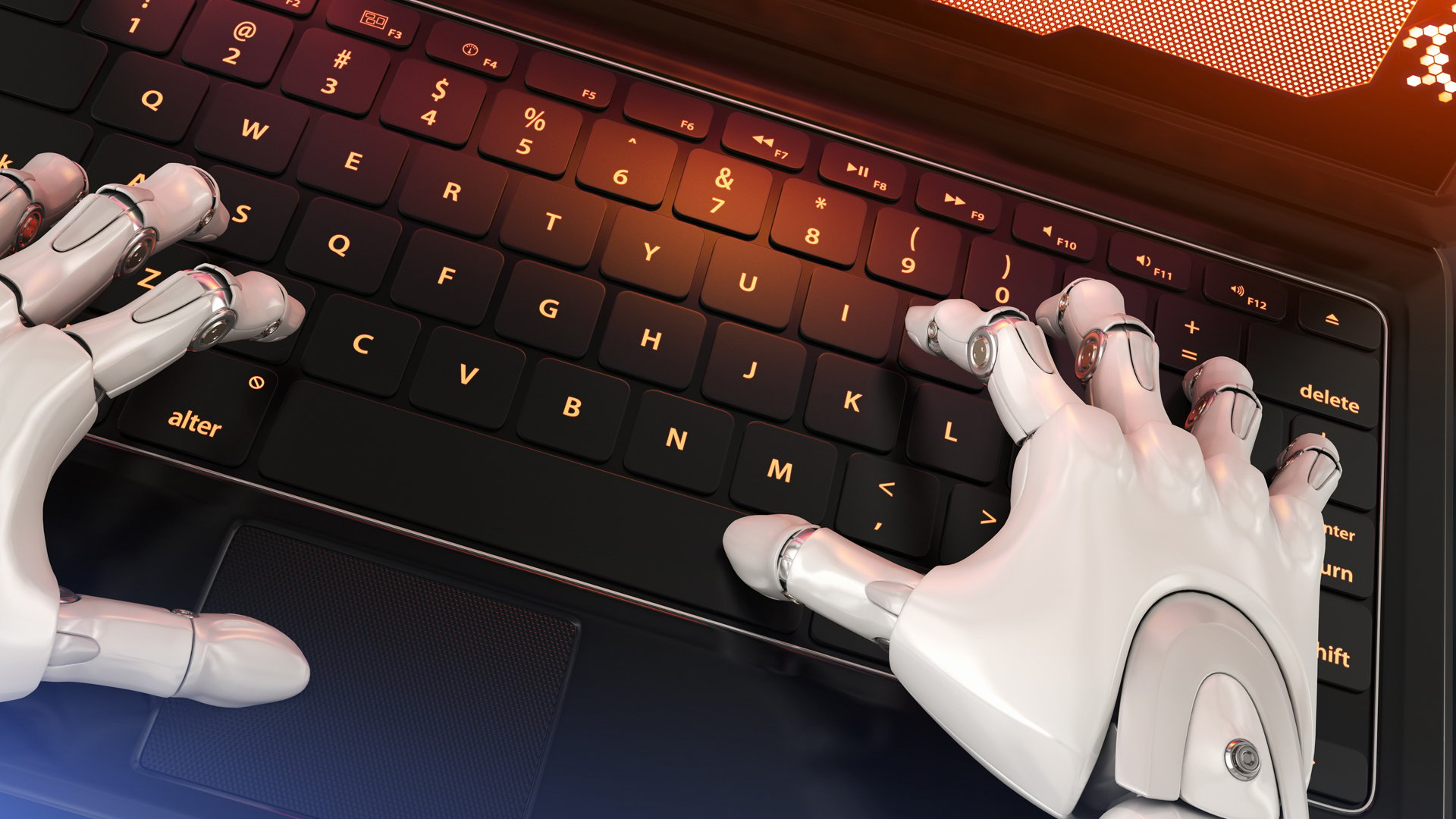 Robot-typing-on-keyboard
