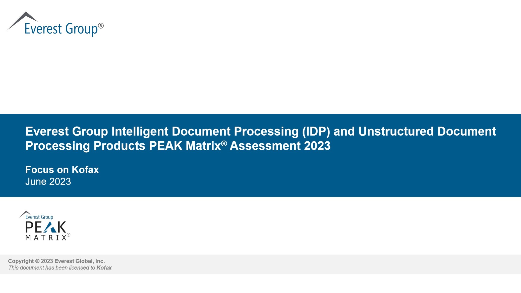 Kofax Named a Leader in Everest Group’s 2023 IDP PEAK Matrix Assessment